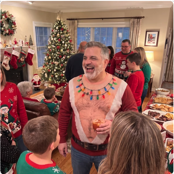Sweater at a holiday party